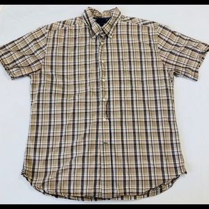 TOMMY HILFIGER Mens Shirt XL Brown Checks #54